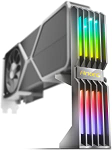 Photo 1 of Antec RGB GPU Support Bracket, Graphics Card Holder, Addressable RGB 5V 3PIN RGB Connector (Gray)
