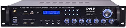 Photo 1 of Multi Channel Bluetooth Preamplifier Receiver - 2000 Watt Audio Home Speaker Sound Stereo Receiver W/ Radio, USB, Headphone, Aux, RCA, Dual Microphone W/ Echo, Led, Wireless Streaming - Pyle P2001BT
