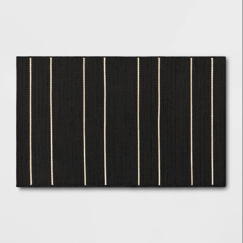 Photo 1 of 30" X 50" Narrow Wornstripe Woven Outdoor Rug - Threshold™
