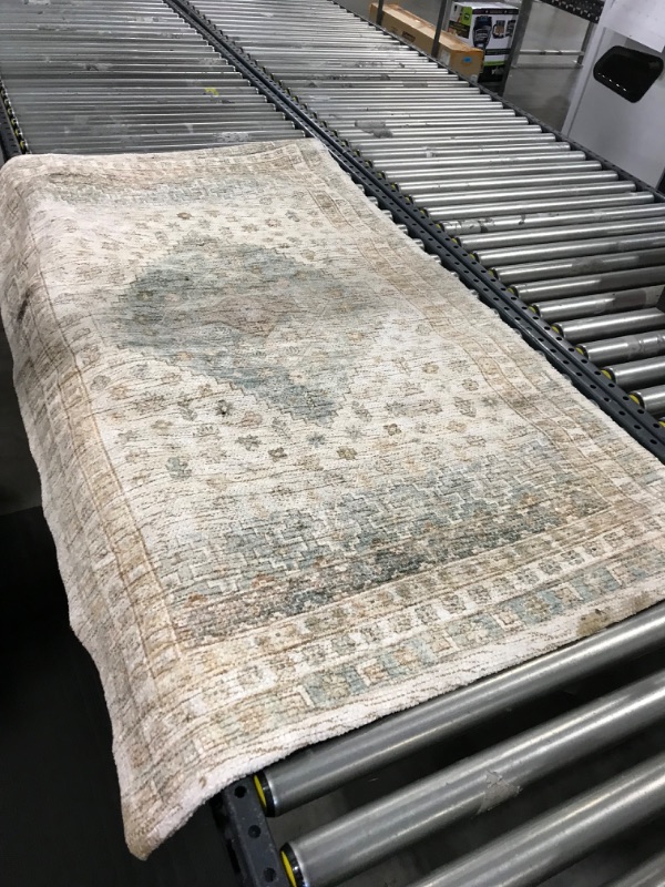 Photo 1 of 3x5 Light Distressed Diamond Persian Style Rug Neutral - Threshold designed with Studio McGee