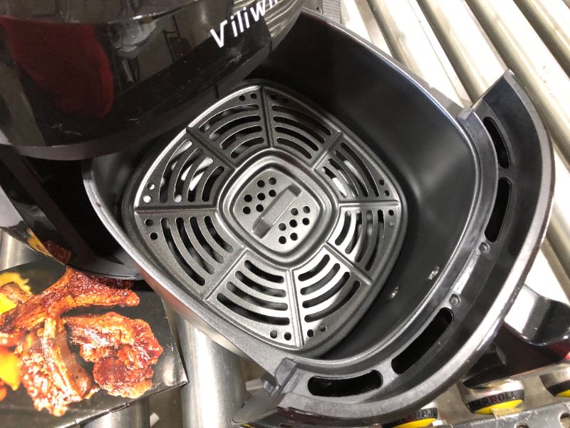 Photo 1 of VILIWIN Air Fryer 4.5 QT Airfryer Digital Air Fryer 8 Preset Menus Hot Air Fryer Cooker with Adjustable Temperature Control 30 Minute Timer Auto Shut Off Nonstick Tray 1400W Air Fryer Black
