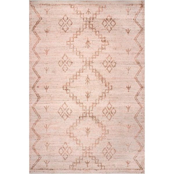 Photo 1 of  nuLOOM Moroccan Julianne Jute Pink 4 ft. x 6 ft. Indoor Area Rug