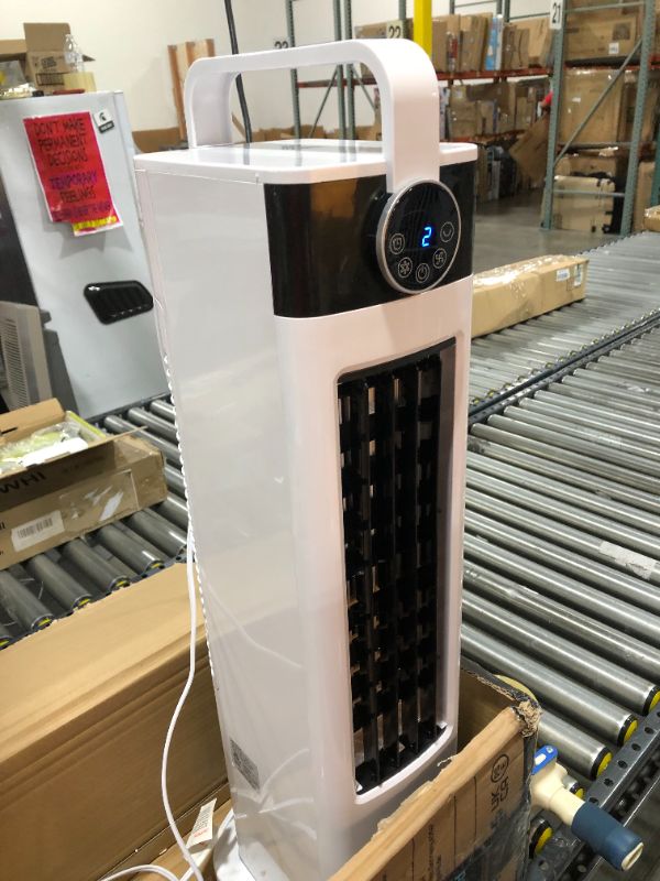 Photo 2 of Evaporative Air Cooler, Portable Air Conditioner Fan, 35'' Evaporative Cooler with 3 Speeds & 52°Oscillation, 12-H Timer Remote Control Swamp Cooler w/Cooling Function for Home & Office
