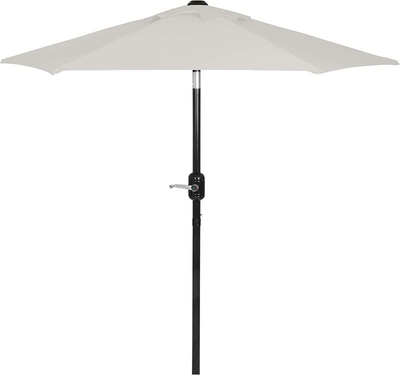 Photo 1 of 6 Ft Outdoor Patio Umbrella, Easy Open/Close Crank and Push Button Tilt Adjustment - Beige Market Umbrellas
