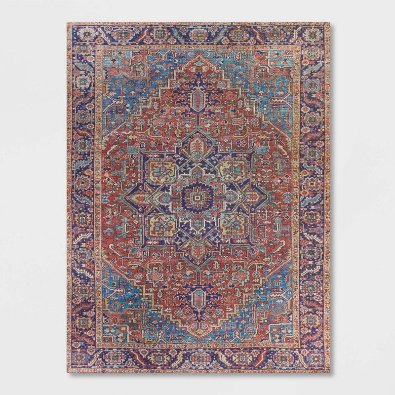 Photo 1 of 5'x7' Brya Ave Bold Persian Style Rug Red/Navy - Opalhouse
