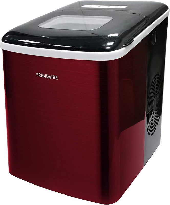 Photo 1 of Frigidaire Compact Countertop Ice Maker, 26lbs of Ice per day, Red Stainless
