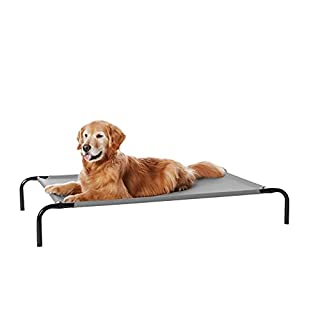 Photo 1 of Amazon Basics Cooling Elevated Dog Bed with Metal Frame, Large, 51 x 31 x 8 Inches, Grey