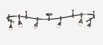 Photo 1 of allen + roth  Sloan 6-Light 96-in Brushed Nickel Dimmable LED Flexible Track Light with Frosted White Glass