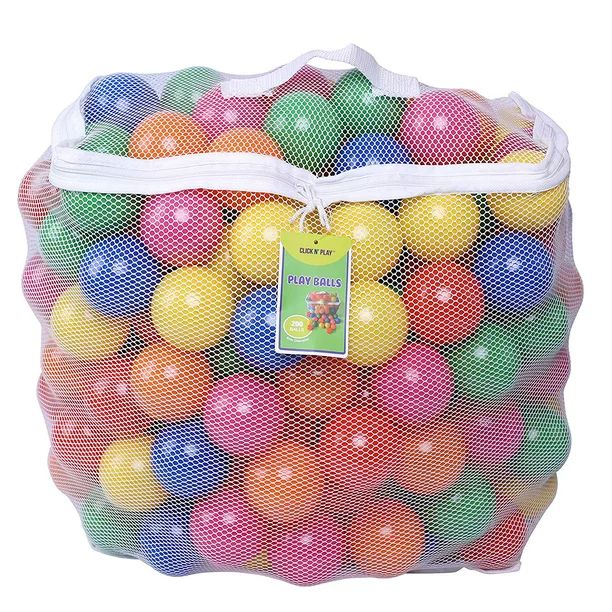 Photo 1 of Click N' Play Ball Pit Balls Value Pack of 200 Plastic | Crush Proof Plastic Play Balls | Phthalate Free & PBA Free | 6 Bright Colors in Reusable and Durable Mesh Bag with Zipper
