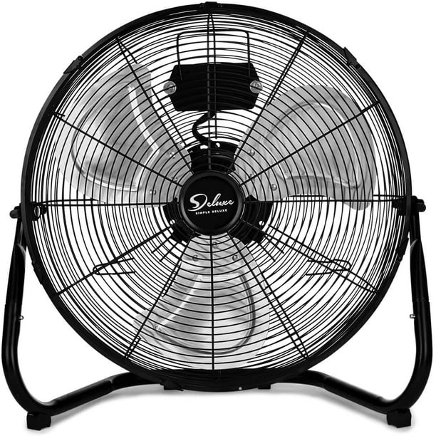 Photo 1 of Simple Deluxe HIFANXFLOOR18 18 inch 3-Speed High Velocity Heavy Duty Metal Industrial Floor Fans Oscillating Quiet for Home Commercial, Residential, and Greenhouse Use, Outdoor/Indoor, Black, 1-Pack
