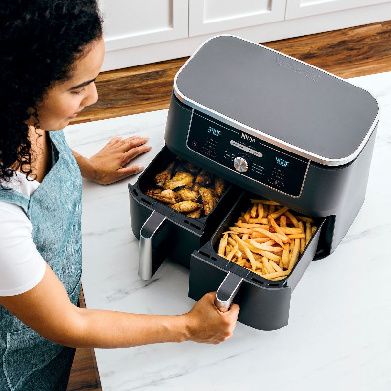 Photo 1 of Ninja - Foodi 6-in-1 10-qt. XL 2-Basket Air Fryer with DualZone Technology - Grey
