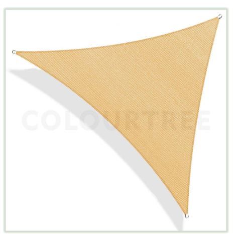 Photo 1 of 8 ft. x 8 ft. 190 GSM Sand Beige Equilateral Triangle Sun Shade Sail Screen Canopy, Outdoor Patio and Pergola Cover