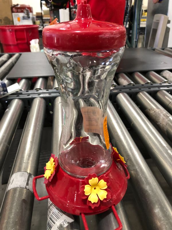 Photo 2 of Adjustable Perch Glass Hummingbird Feeder - 20 oz. Capacity