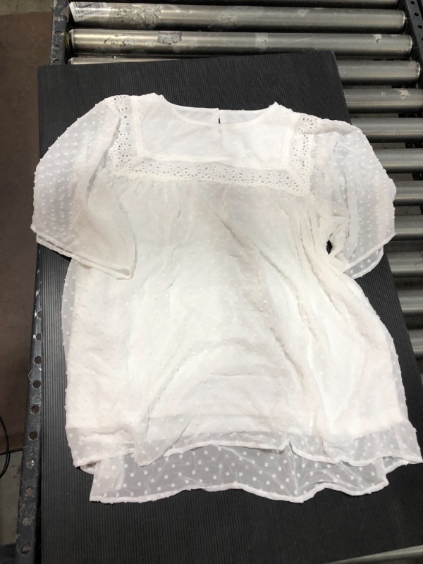 Photo 3 of AlvaQ Women's Casual Chiffon Blouses Swiss Dot Boho Shirts Tops
Size XL