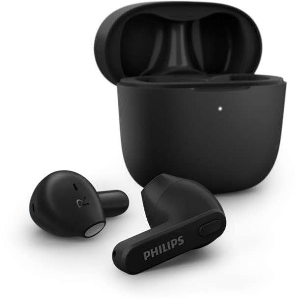 Photo 1 of Philips True Wireless Earbuds with Sweat Resistance & Super Slim Charging Case - Black
