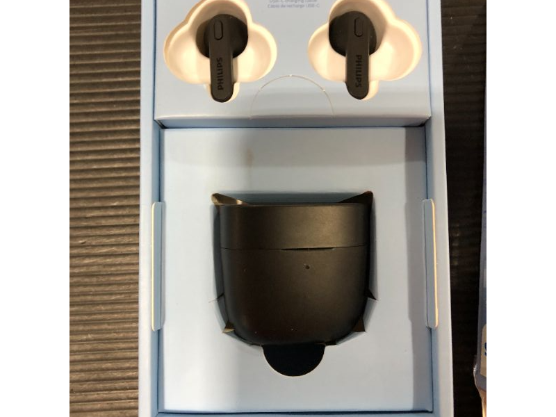 Photo 2 of Philips True Wireless Earbuds with Sweat Resistance & Super Slim Charging Case - Black
