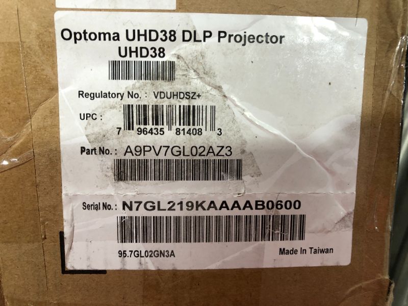 Photo 10 of BRAND NEW Optoma UHD38 4000-Lumen 4K UHD Home Theater Projector