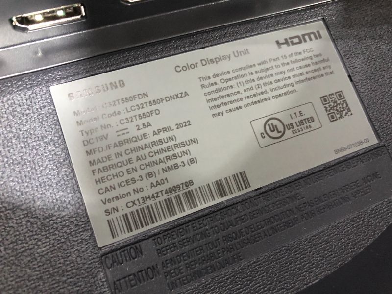 Photo 5 of Samsung - T55 Series 32" LED 1000R Curved FHD FreeSync Monitor (DisplayPort, HDMI) - Dark Gray/Blue
