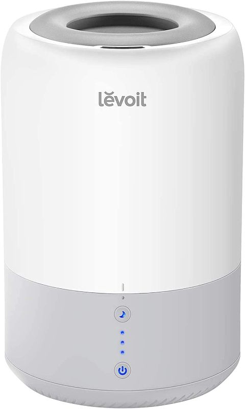 Photo 1 of LEVOIT Humidifiers for Bedroom, Cool Mist Air Vaporizer for Babies, Ultrasonic Top Fill Essential Oil Diffuser, Smart Sleep Mode, Auto Shut Off, Quiet, 1.8L, Gray
