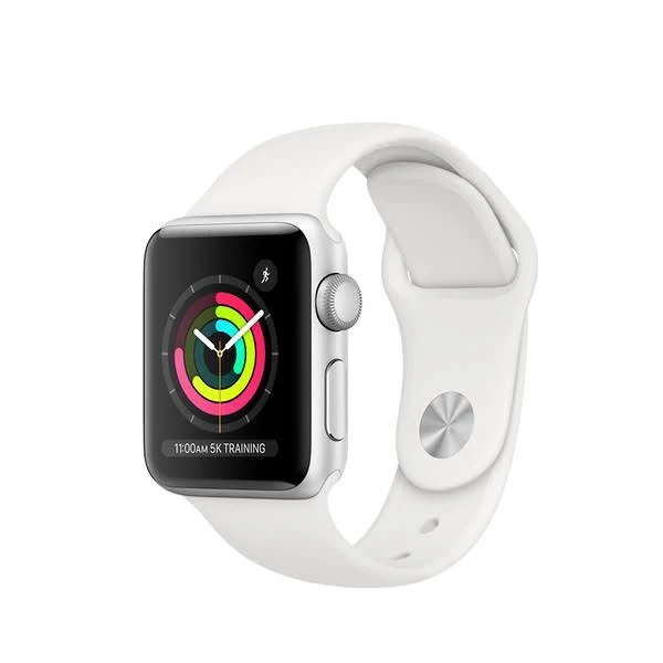 Photo 1 of APPLE WATCH SERIES 3 GPS, 38MM SILVER ALUMINUM CASE, WHITE SPORT BAND
