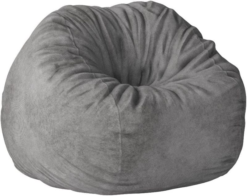 Photo 1 of CordaRoy's Chenille Bean Bag Chair, Convertible Chair Folds from Bean Bag to Bed, As Seen on Shark Tank, Charcoal - Queen Size
