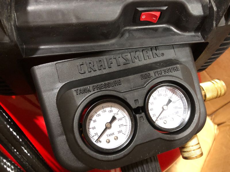 Photo 5 of Craftsman 6 gal. Pancake Portable Brad Nailer and Air Compressor Combo Kit 150 psi 0.8 hp 