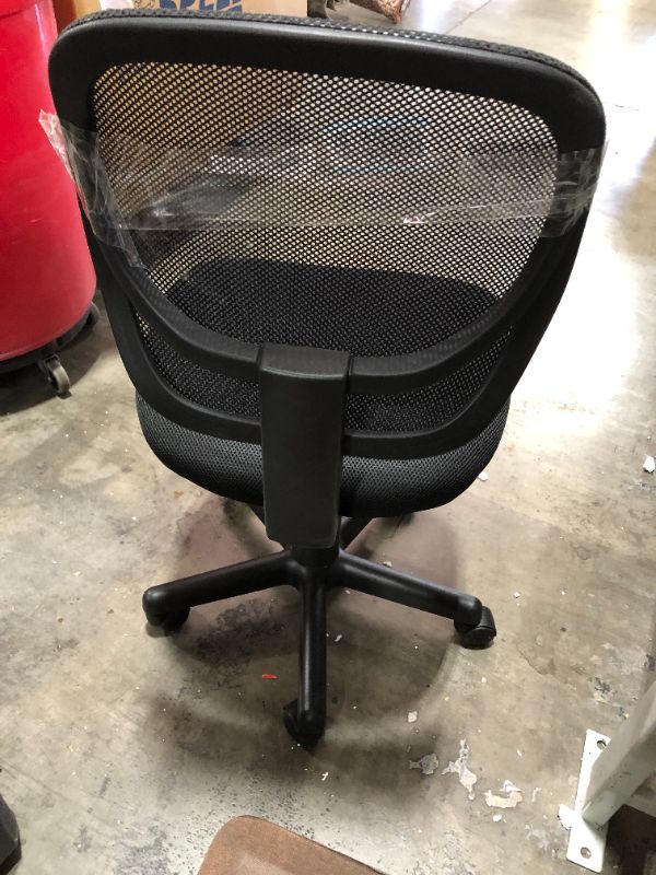 Photo 3 of Amazon Basics Low-Back, Upholstered Mesh, Adjustable, Swivel Computer Office Desk Chair, Black
