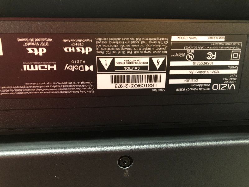 Photo 1 of VIZIO 43? Class FHD (1080p) Smart LED TV (D43f-J)
