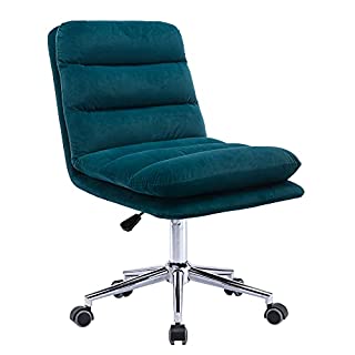 Photo 1 of HomSof Swivel Shell Living Room Modern Leisure Adjustable Office Chair, Velvet, Teal