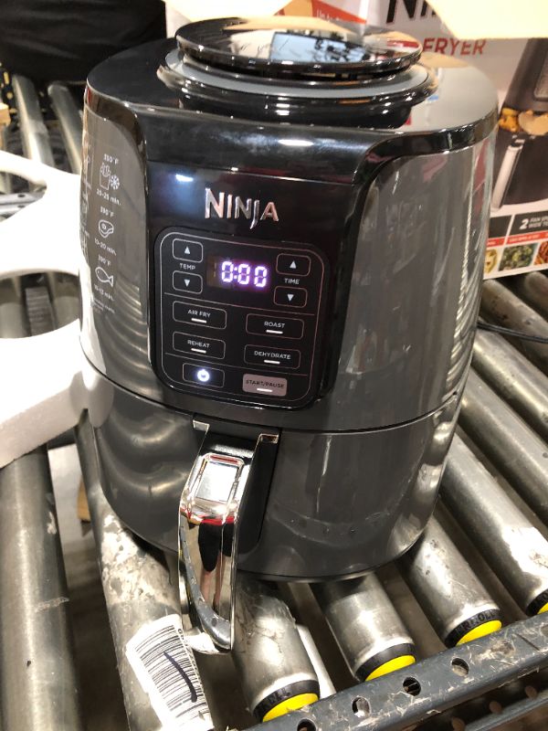 Photo 2 of Ninja AF101 Air Fryer that Crisps, Roasts, Reheats, & Dehydrates, for Quick, Easy Meals, 4 Quart Capacity, & High Gloss Finish, Black/Grey
