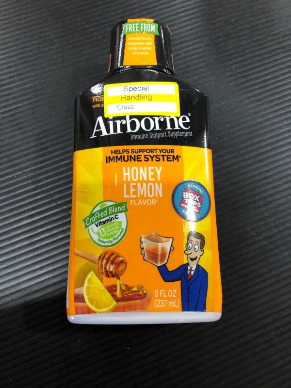 Photo 2 of Airborne Honey Vitamin C Liquid - Lemon - 8 fl oz, BEST BY 11 2022
