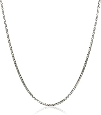 Photo 1 of Amazon Collection Sterling Silver Italian Diamond Cut Box Chain Necklace