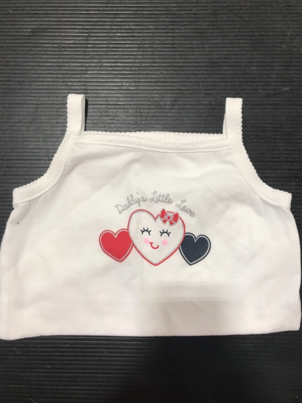 Photo 1 of Garanimals Daddy's Little Love Cami Camisole Spaghetti Strap Tank Top Baby Creeper Bodysuit, White, 24 months
