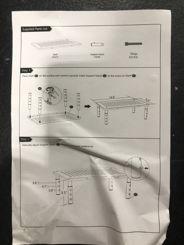 Photo 3 of WALI Monitor Stand Riser, Adjustable Laptop Stand Riser Holder, 3 Height Adjustable Underneath Storage for Office Supplies (STT003-2), 2 Pack, Black
