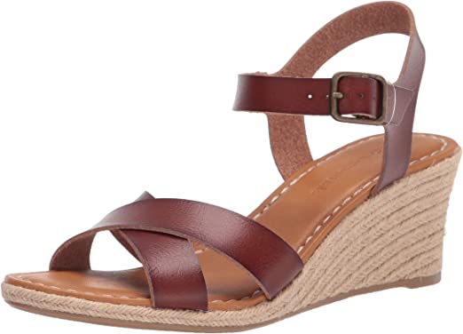 Photo 1 of Amazon Essentials Women's Two Piece Wedge Espadrille Sandal, Size 5.5