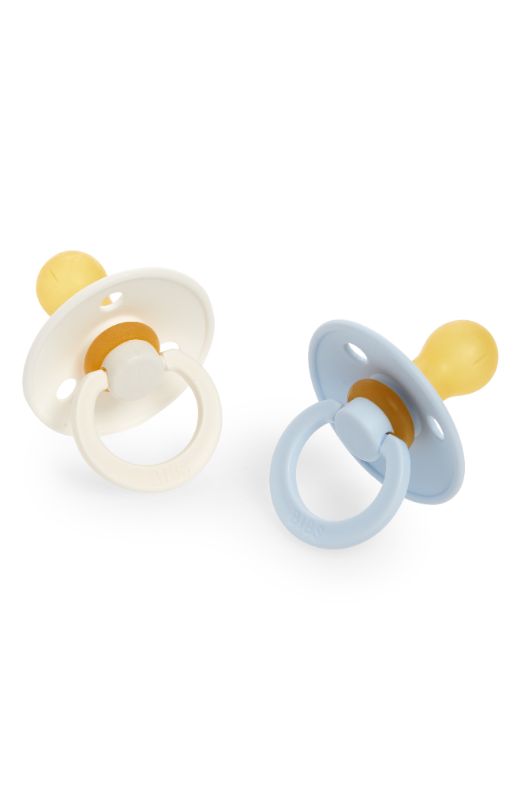 Photo 1 of Bibs Colour 0-6M 2-Pack Latex Pacifiers in White/blue
