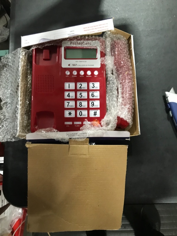 Photo 2 of Eboxer Red Corded Telephone with LCD Display