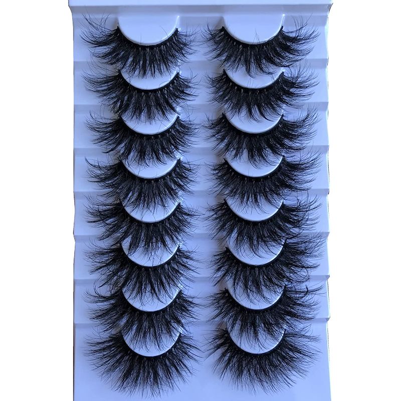 Photo 1 of GMAGICTOBO False Eyelashes Fluffy Wispy False Lashes Dramatic Faux 3D Mink Lashes Thick Volume Long Soft Strip Eye Lashes Pack 8 Pairs
