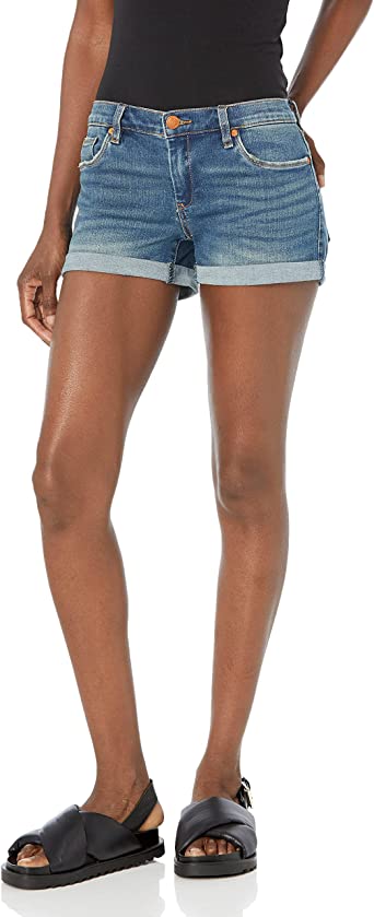 Photo 2 of [BLANKNYC] womens Luxury Clothing Stretchy Cuffed Denim Jean Shorts With Pockets, the Fullton
31