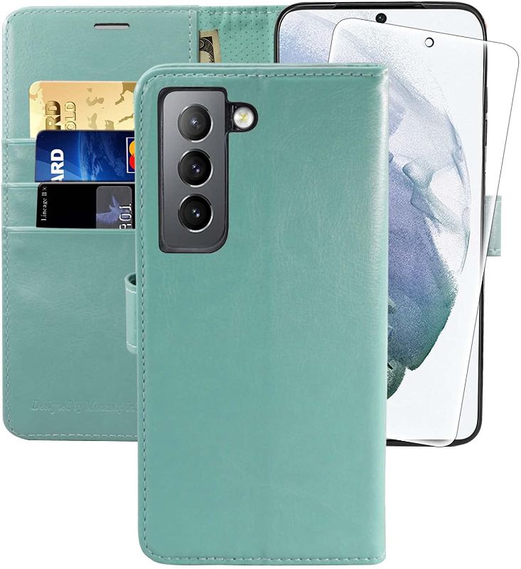 Photo 1 of MONASAY Wallet Case for Galaxy S22+Plus 5G,[Included Screen Protector][RFID Blocking] Flip Folio Leather Cell Phone Cover with Credit Card Holder for Samsung Galaxy S22+Plus 5G 6.6 inch