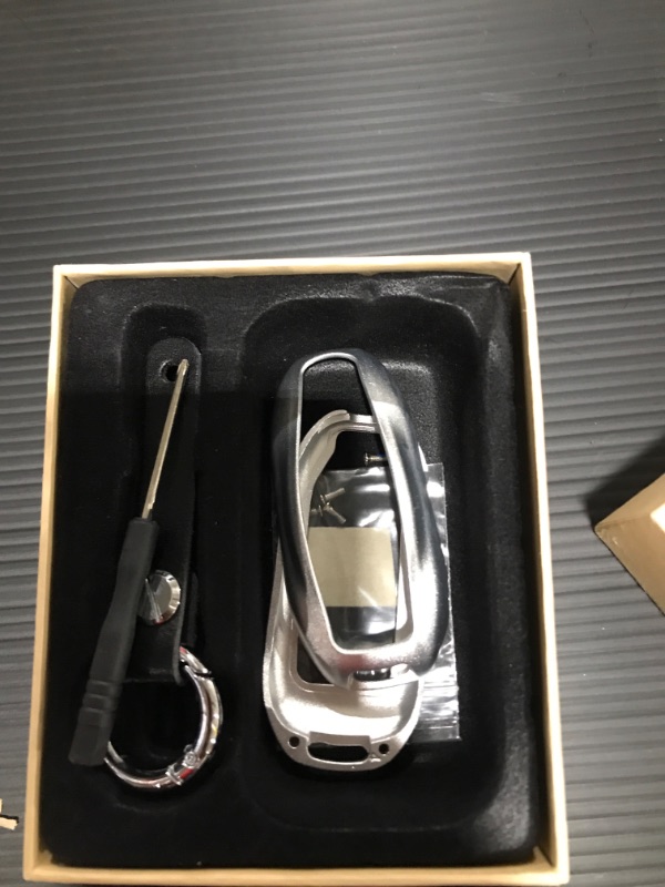 Photo 1 of Tesla Model S 3 Key Fob Cover Keychain Protector Cover Tesla Key Fob Case Holder Tesla Model S Accessories Tesla Key Holder for Model S/3(Platinum Silver)
