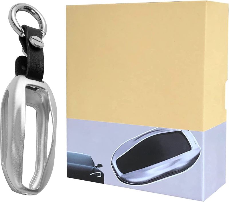 Photo 1 of Tesla Model S 3 Key Fob Cover Keychain Protector Cover Tesla Key Fob Case Holder Tesla Model S Accessories Tesla Key Holder for Model S/3(Platinum Silver)
