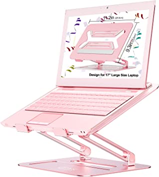 Photo 1 of Urmust Adjustable Laptop Stand for Desk Aluminum Computer Stand for Laptop Riser Holder Notebook Stand Compatible with MacBook Air Pro Ultrabook All Laptops 11-17 inch (Rose Gold)
