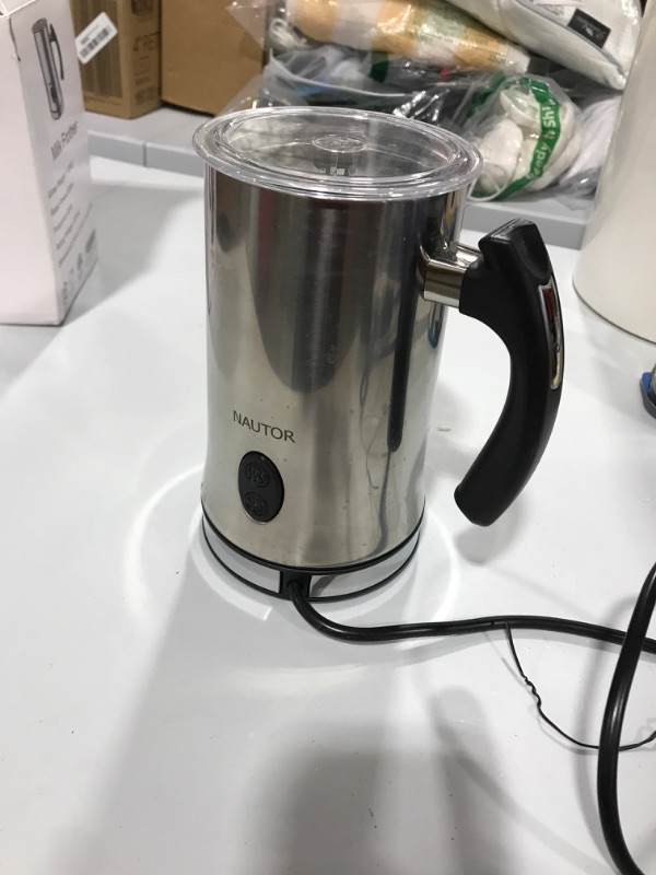 Photo 2 of Milk Frother, Electric Milk Frother with Hot or Cold Functionality, Foam Maker, Silver Stainless Steel, Automatic Milk Frother and Warmer for Coffee, Cappuccino and Matcha(2022 Version)
