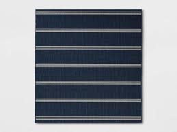 Photo 1 of 7' X 10' Stripe Outdoor Rug Navy - Threshold
