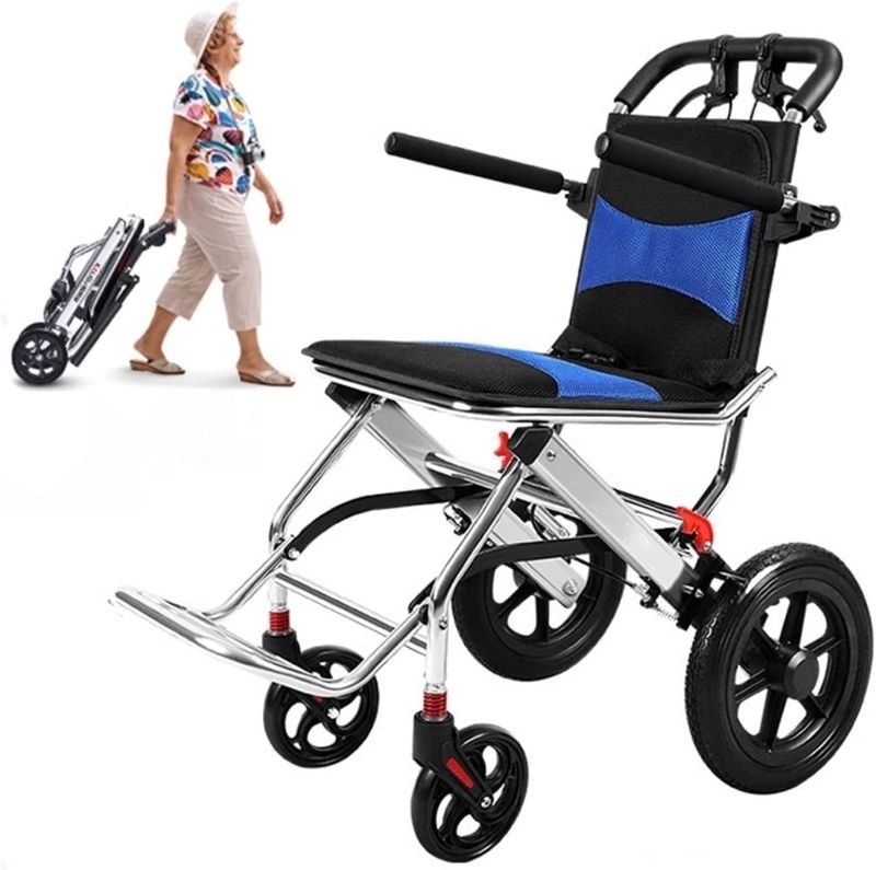 Photo 1 of Adult Wheelchairs, Lightweight Transport Wheelchairs, Ultralight Wheelchairs, Folding Wheelchairs, Elderly Airplane Travel Trolley (Size 21.3 x 31.9 x 35 inches)
