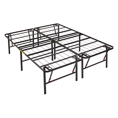 Photo 1 of Amazon Basics Foldable Metal Platform Bed Frame with Tool Free Setup, 18 Inches High, Queen, Black
