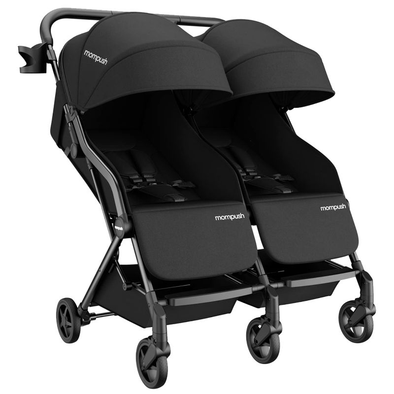 Photo 1 of Mompush Lithe Double Stroller Side by Side For Growing Families - Cozy Compact Twin Stroller - Travel Ready Side by Side Stroller for Memorable Outings - Lightweight Double Stroller Infant and Toddler
