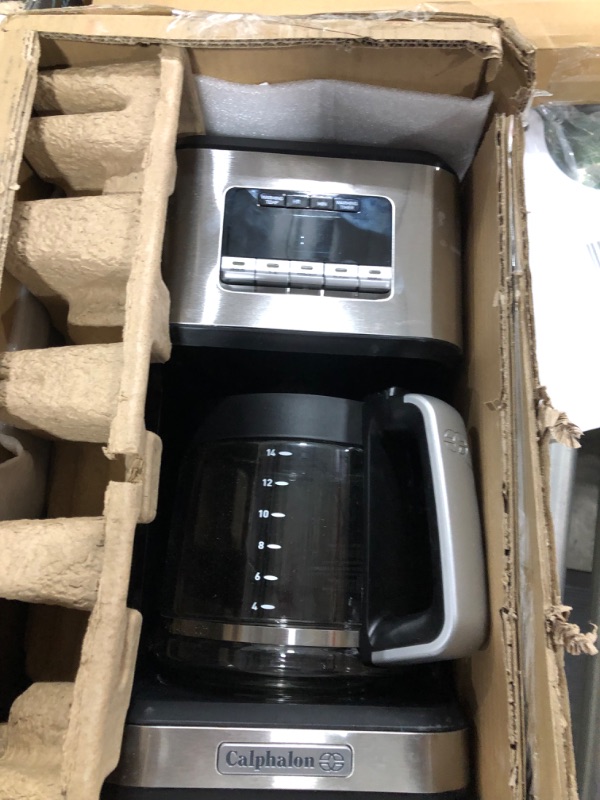 Photo 2 of Calphalon Coffee Maker, Programmable Coffee Machine with Glass Carafe, 14 Cups, Stainless Steel
