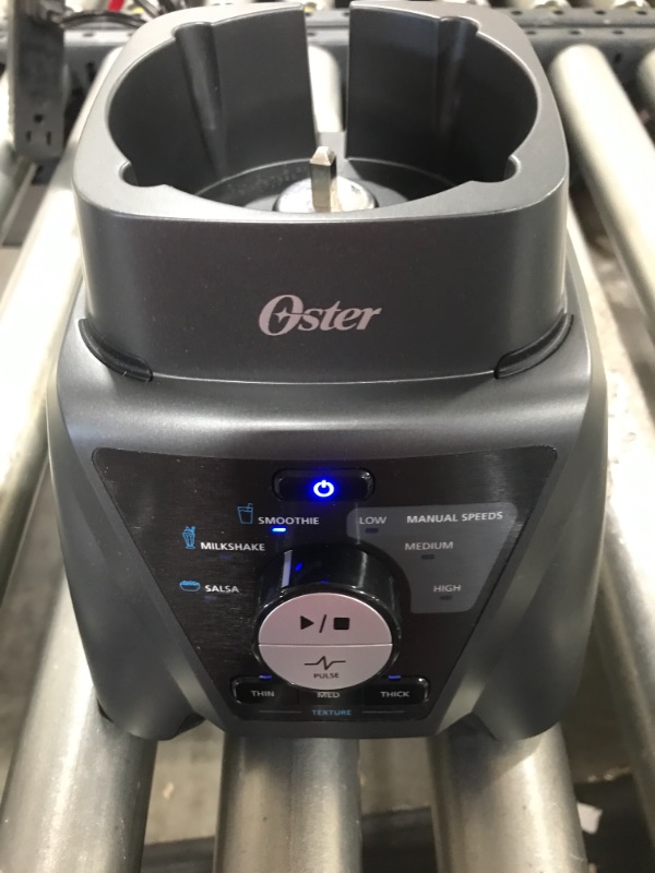 Photo 1 of Oster BLSTTS-CB2-000 Pro Blender with Texture Select Settings, 2 Blend-N-Go Cups and Tritan Jar, 64 Ounces, Brushed Nickel
